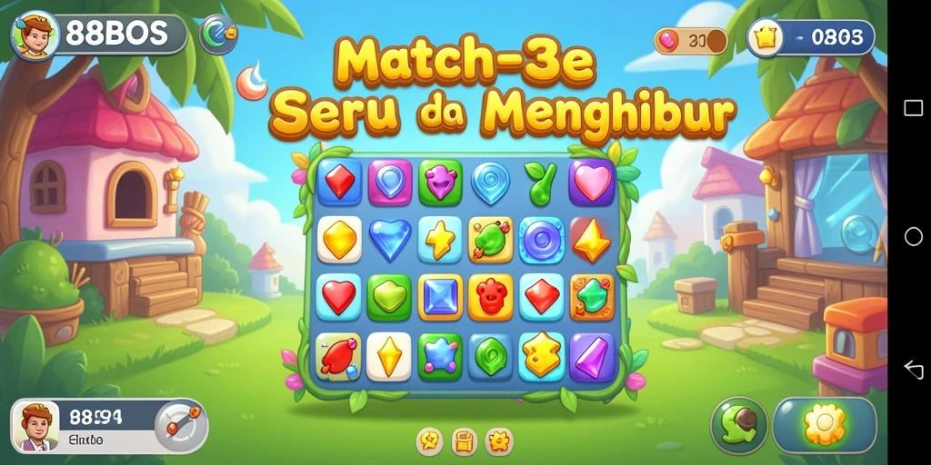 Screenshot 88BOS menampilkan gameplay Match-3 yang menarik.