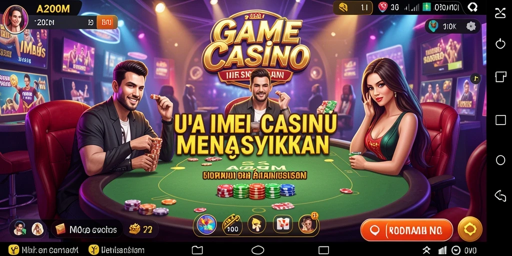 Gameplay seru A200M dengan dealer langsung di kasino.