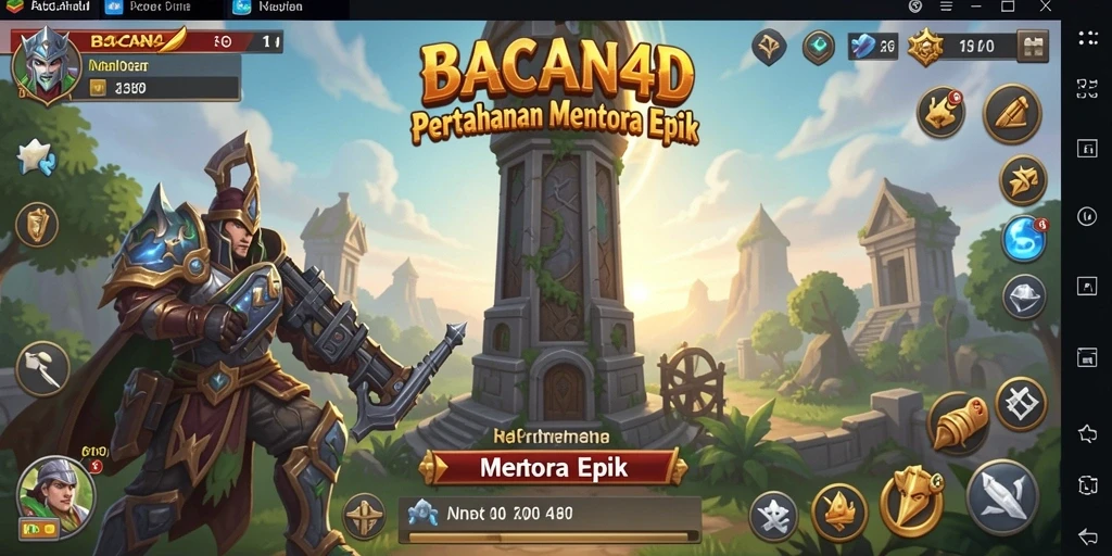 Gameplay menarik Tower Defense BACAN4D dengan strategi pertahanan menara.