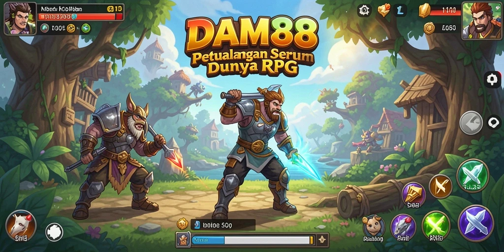 Screenshot menampilkan karakter utama dalam pertempuran seru di dunia RPG.