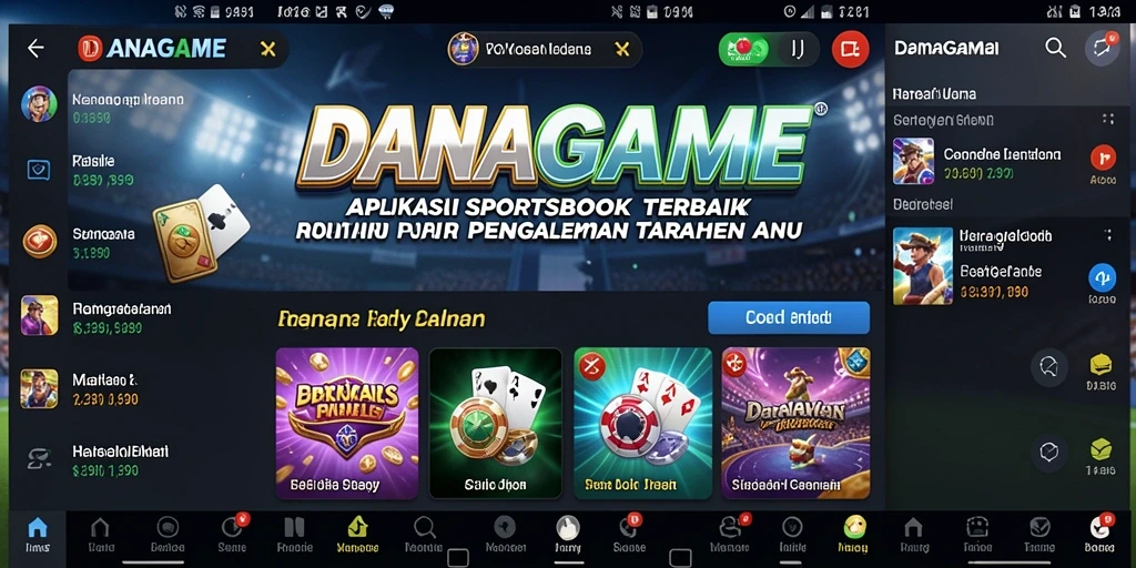 Tampilan menarik dari aplikasi Sportsbook DANAGAME dengan fitur live betting.