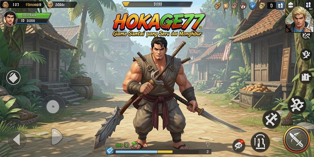 Tampilan gameplay menarik dari HOKAGE77 dengan karakter lucu.
