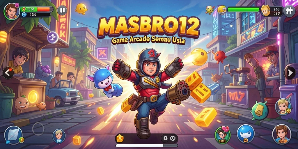 Tangkapan layar game MASBRO12 menampilkan aksi seru dalam gameplay Arcade.