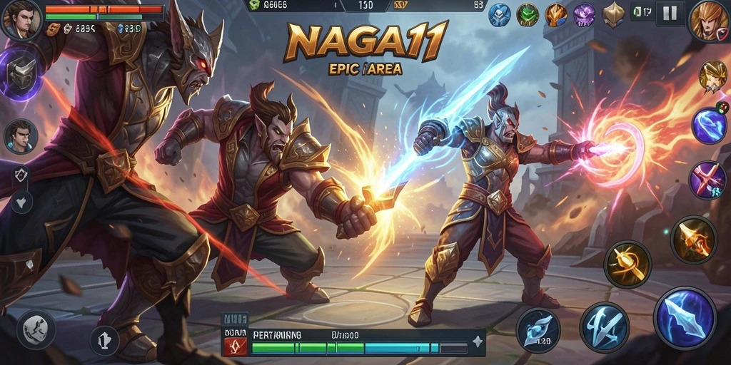 Tampilan aksi seru dalam gameplay NAGA11 yang mendebarkan.