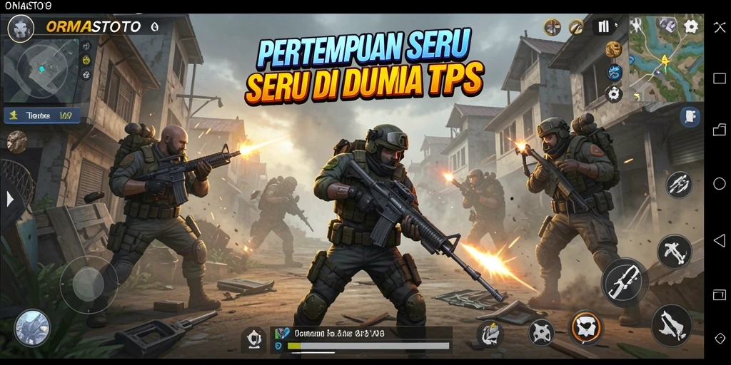 Screenshot gameplay menegangkan di ORMASTOTO, menampilkan aksi seru TPS.