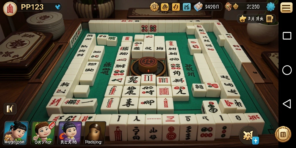 Screenshot gameplay PP123 menampilkan tantangan Mahjong yang seru.