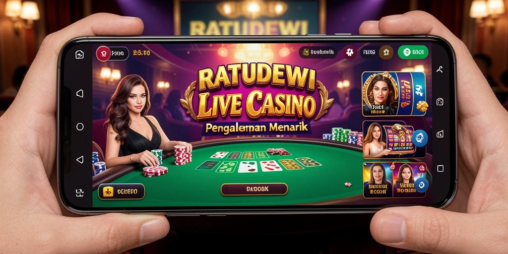 Tampilan seru gameplay Live Casino di RATUDEWI dengan dealer profesional.
