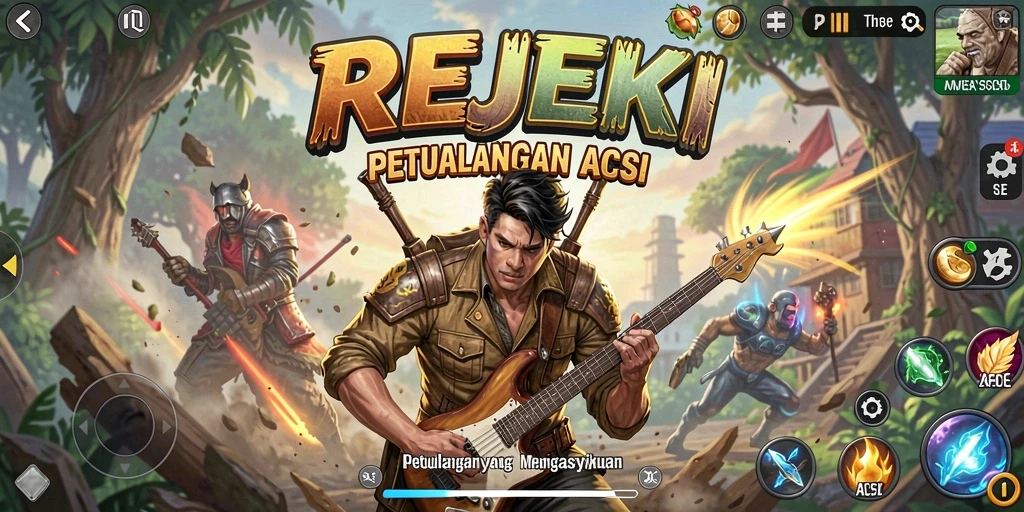 Tampilan gameplay seru dari REJEKI dalam aksi intens yang memukau.