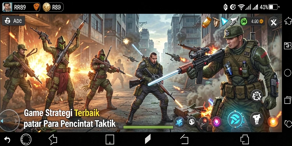 Tampilan menarik dari gameplay strategi di RR89 yang menantang.