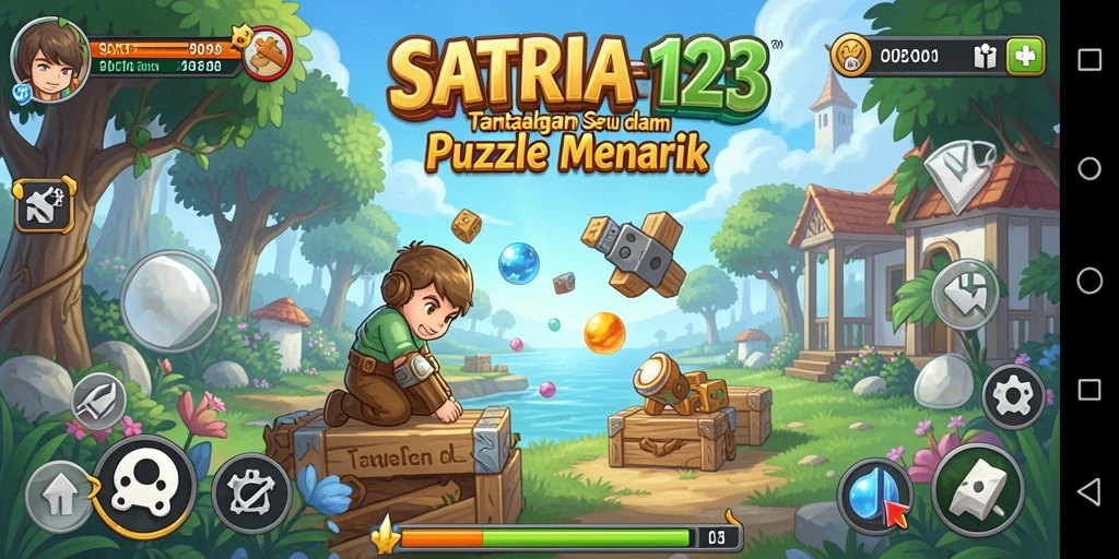Tampilan screenshot utama SATRIA123 dengan gameplay puzzle seru.