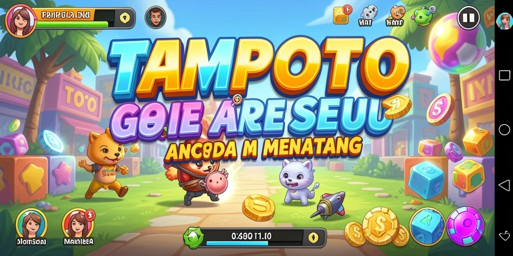 Tampilan seru gameplay TEMPOTOTO yang menghibur.