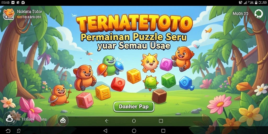 Gameplay seru TERNATETOTO dengan berbagai teka-teki menantang.
