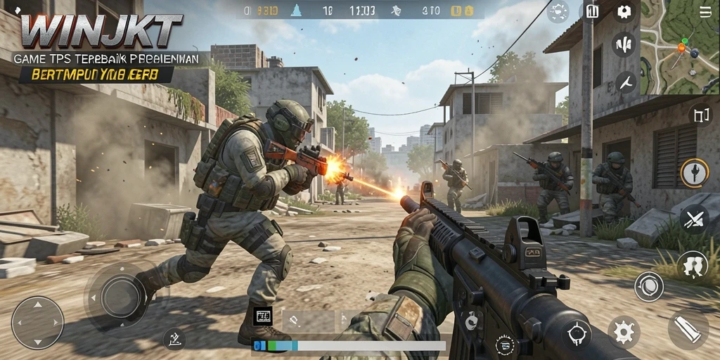 Gameplay WINJKT menampilkan aksi pertempuran yang intens dan mendebarkan.