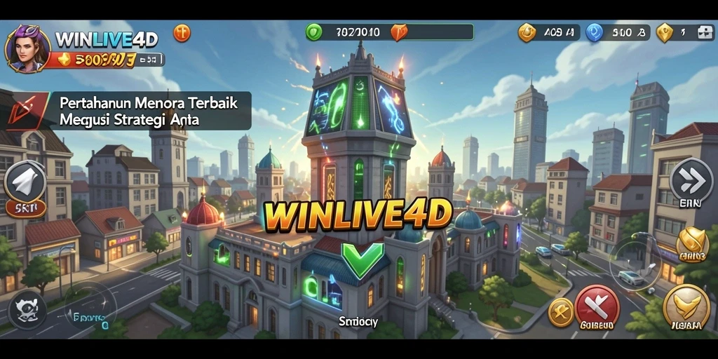 Tampilan gameplay seru di WINLIVE4D dengan strategi Tower Defense yang mendebarkan.
